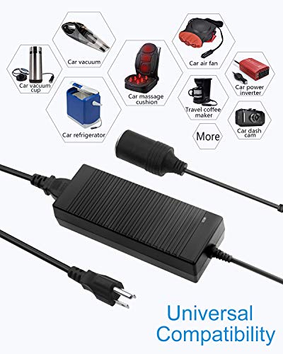 ALITOVE 110V to 12V Converter 12V 10A 13.5FT AC to DC Converter Car Cigarette Lighter Adapter to Wall Plug for Car Vacuum Cleaner,Portable Cooler Warmer,Air Pump and Other Car Devices Under 120W - size: 10A(120W 13.5FT)