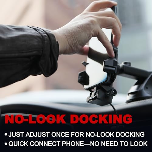 NO-Look Docking Agena G1 Charging Phone Holder Dashboard & Windshield Universal Car Mount with Suction Cup Base and Telescopic Arm for USB-C Port iPhone, Samsung, Google, Huawei, Nokia - style: (USB-C) Dashboard & Windshield
