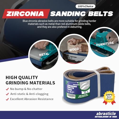 4" x 36" Zirconia Sanding Belts for Metal - 4 x 36 Inch Zirconia Metal Grinding Sand Paper, 8 PCS 120 Grits, Perfect for Knife Blade Sharpening, Metal Polishing, Derusting, Woodworking - size: 4" x 36" 120 Grit(8 pack)