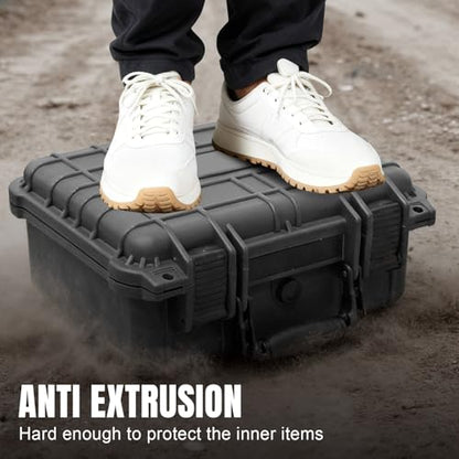Jack Boss Hard Case,Portable Weather Waterproof Protective Camera Case with Customizable Foam, Fit Use of Drones, Camera, Equipments,Black,update,13.6 x 11.4 x 6 Inch - color: BLACK-UPDATE, size: 13.6x11.4x6 in