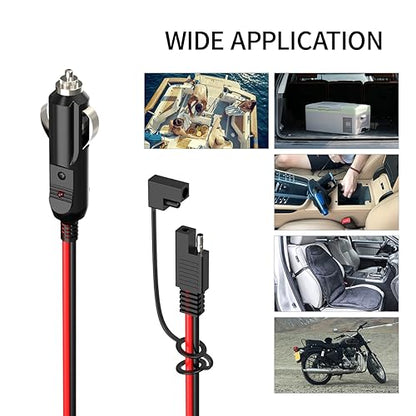 ELFCULB SAE to 12V Cigarette Lighter Male Plug Cable 14AWG 20FT for RV - color: SAE to PLUG, size: 20FT