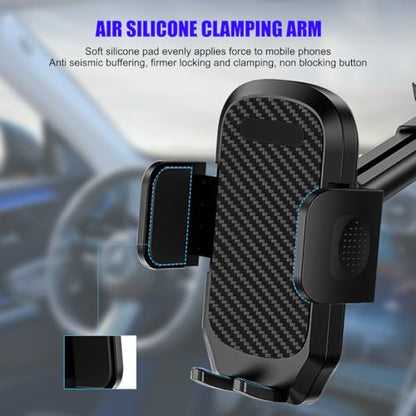 HZEL Car Dash Mount Phone Holder, 360° Adjustable Strong Suction Cup Vehicle Windshield Mobile Phone Mount, Hands Free Automotive Cellphone Stand, Suitable for 1.97-4.33" Smartphone (Carbon Fiber) - color: Carbon Fiber