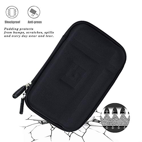 Universal Nylon Carrying Case for GPS, Small Camera, Chargers, Earbuds – Travel Pouch for Accessories, Fits Devices Up to 5.2 Inches, Black