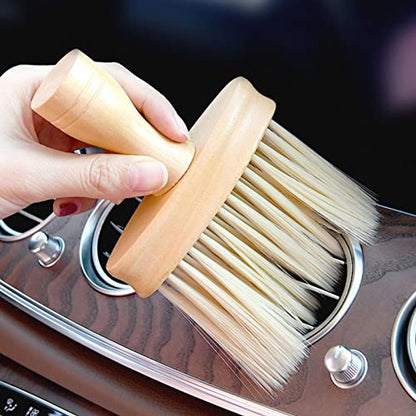 High Density Ultra Soft Detail Brush Car Interior Dust Brush Accessories Car Detailing Brush Soft Hair Wooden Brush Deep Cleaning Tool Kit Keyboards Laptop Sofa Dusting Brush (A-1PC) - color: A-1PC