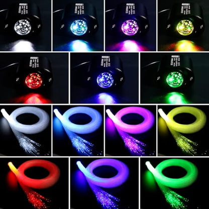 AZIMOM Mini 6W 300pcs Twinkle Fiber Optic Starlight Headliner Kit for Car Home 0.03in 9.8ft End Glow Fiber Strands Sound-Activated APP& Remote Control Starlight Engine - size: 300pcs*0.03in*9.8ft