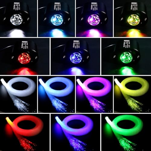 AZIMOM Mini 6W Twinkle 600pcs0.03in 13.1ft Fiber Optic Starlight Headliner+180pcs Pure White Meteor Shooting Star for Car Home, End Glow Fiber Strands Sound-Activated APP& Remote Control - size: 780pcs*0.03in*13.1ft