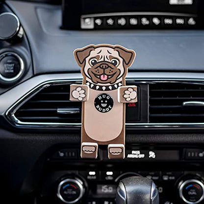 Hug Buddy Air Vent Universal Car Cell Phone Holder, Adjustable, Mount Compatible with iPhone, Samsung Galaxy, LG, Google, Nexus 5X, and Most Smartphones, Pug the Dog - color: Pug the Dog