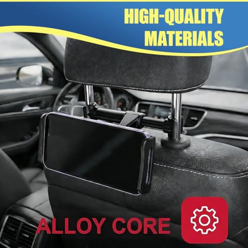 Car Headrest Phone Holder, 360° Adjustable Rotating Car Pphone Mount for 5.3"-10.2" Devices, Universal Automotive Headrest Tablet Holder (Black) - color: Black
