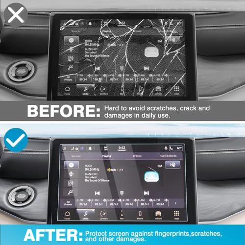 Karltys 2 Pack 10.1-Inch Screen Protector for 2021-2025 2026 Jeep Grand Cherokee L & Dodge Durango & Chrysler Pacifica Tempered Glass Screen Protector Grand Cherokee L Accessories Ultra Clear Anti Glare - size: 2021-2025 Jeep Grand Cherokee L/Dodge Durang
