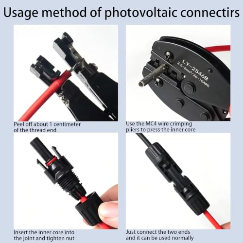 16Pcs MC4 Solar Connectors Kit, 30A 1000V Male Female with Wrench - color: MC4 Terminal 16pcs