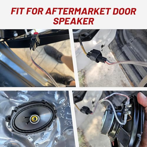 RED WOLF Door Speaker Wire Harness Connector for 2023-2025 Chevy Equinox, 2020-2024 GMC Sierra 1500, 2016-2020 Buick Encore Replacement Front Rear Speakers Audio Adapter Plug, 1 Pair