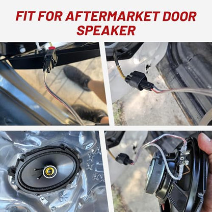 RED WOLF Door Speaker Wire Harness Connector for 2023-2025 Chevy Equinox, 2020-2024 GMC Sierra 1500, 2016-2020 Buick Encore Replacement Front Rear Speakers Audio Adapter Plug, 1 Pair