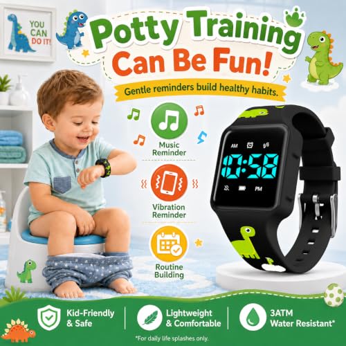 BEN NEVIS Potty Training Watch, Digital Toddler Watch with Countdown/Music/Alarm Clocks/Vibration Reminder and Waterproof, Remind Toddler to Go to The Toilet - color: 02-MengLong