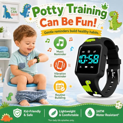 BEN NEVIS Potty Training Watch, Digital Toddler Watch with Countdown/Music/Alarm Clocks/Vibration Reminder and Waterproof, Remind Toddler to Go to The Toilet - color: 02-MengLong