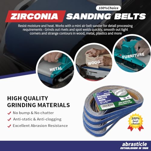 1/2" x 18" Zirconia Sanding Belts for Metal - 1/2 x 18 Inch Zirconia Metal Grinding Sand Paper, 36 PCS 60 Grits, Perfect for Knife Blade Sharpening, Metal Polishing, Derusting, Woodworking - size: 1/2" x 18" 60 Grit(36 pack)