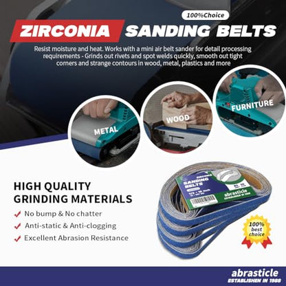 1/2" x 18" Zirconia Sanding Belts for Metal - 1/2 x 18 Inch Zirconia Metal Grinding Sand Paper, 36 PCS 60 Grits, Perfect for Knife Blade Sharpening, Metal Polishing, Derusting, Woodworking - size: 1/2" x 18" 60 Grit(36 pack)