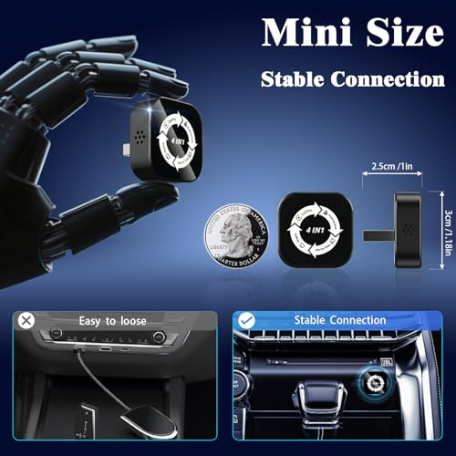 2026 Wireless CarPlay Adapter Upgrade Wired CarPlay to Wireless, Mini USB Design for Cars with Built-in Wired Apple CarPlay Plug and Play Easy Use Fast Stable Connection Car Play for iPhone - color: Black