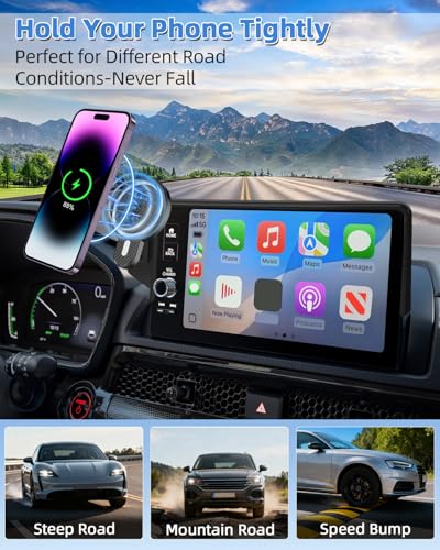 PZK Car Phone Holder for 2021-2024 Nissan Armada Custom12.3-Inch Screen - color: Magsafe+ Wireless Charging, size: Armada 2021-2024 / Infiniti QX80 2022-2024
