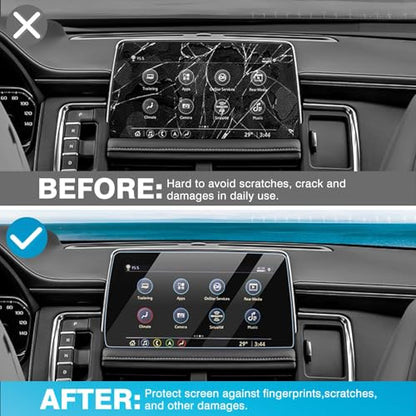 [Upgrade] 3 Pack 2021~2025 2026 Chevy Tahoe /Suburban /GMC Yukon Screen Protector [No Glare & Fingerprint] for 10.2-Inch Display & 12.6-Inch Rear Seat Media Touchscreen Tempered Glass Chevy Tahoe Accessories - color: Chevy Tahoe /Suburban /GMC Yukon