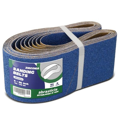 4" x 36" Zirconia Sanding Belts for Metal - 4 x 36 Inch Zirconia Metal Grinding Sand Paper, 8 PCS 40 Grits, Perfect for Knife Blade Sharpening, Metal Polishing, Derusting, Woodworking - size: 4" x 36" 40 Grit(8 pack)