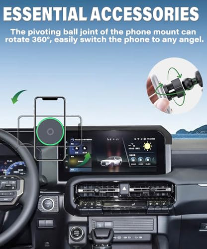 Car Phone Holder for 2024 2025 2026 Toyota Land Cruiser LC250 Accessories - size: fit for 2024-2026 Land Cruiser LC250(8/12.3 Inch)