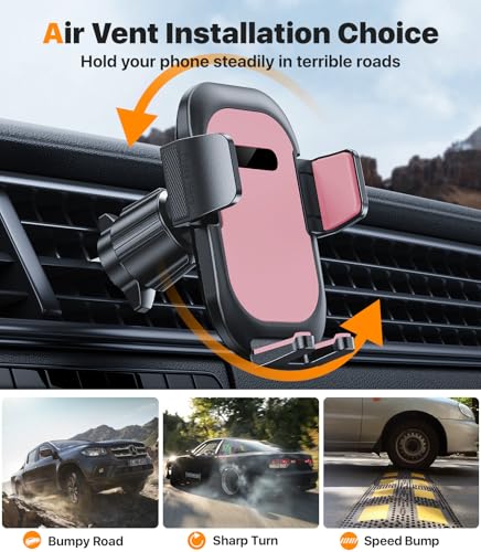 Ultra Stable Phone Holders for Your Car [Powerful & 360 Adjustable Suction Cup] Universal Car Phone Holder Mount Long Arm Flexible Car Mount for Dashboard Windshield Air Vent All Phone Case - Pink