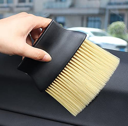 Car Interior Dust Brush, Ultra-Soft Scratch-Free Detailing Duster with High-Density Bristles, Ergonomic Dash Cleaning Tool for Air Vents, Center Console, Leather Seats & Keyboards (Yellow)