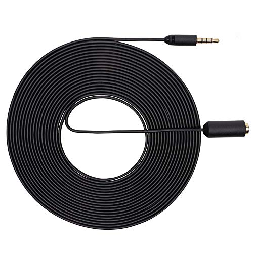 Movo PM10EC6 3.5mm Mic Extension Cord 20 Ft - Male to Female 3.5mm TRRS Microphone Cable - Aux Cord for iPhone, Android TRRS Extension Cable for Lav Mics