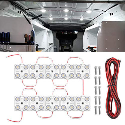 Nilight 40Leds Van Interior Light Kits White Led Ceiling Lighting Kit - size: 40Leds 10 Modules
