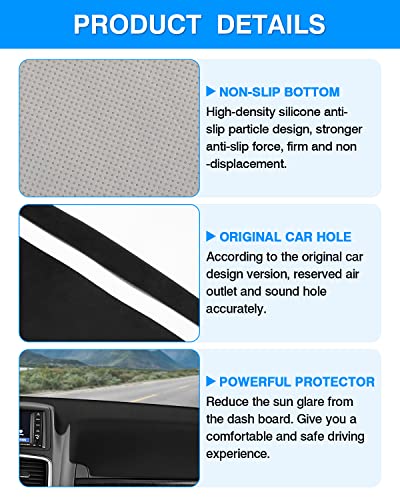 Autorder Dashboard Cover Mat for Dodge Grand Caravan 2011-2020 /Chrysler Town Country 2011-2016 Accessories Dash Cover Flannel Dash Mat Sunshade Glare UV Rays Protector - size: Black 11-20 Grand Caravan
