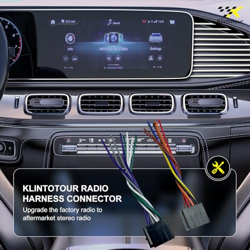 Radio Wiring Harness Adapter Compatible with Universal ISO 8+8Pin, Android Car Stereo Power and Speaker Wire Connector, Fits for Boss Jenson Leadfan Bluetooth Aftermarket Radio