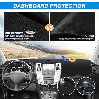 CARTIST Dash Cover for Lexus RX300 RX330 RX350 2004-2009 Dashboard Cover Mat for RX300 RX330 RX350 Accessories Non-Slip Pad Carpet Anti-Glare - color: 04-09 RX(Black)
