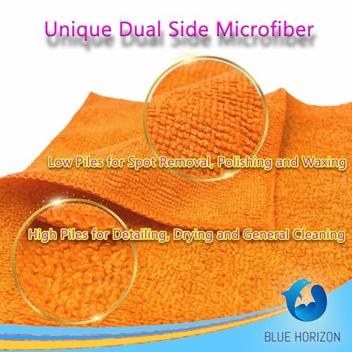 Orange Large Microfiber Cleaning Towels, 36-Pack Dual-Sided Ultra Soft Plush Washcloth, Professional Grade Premium Microfiber Detailing Cloths, Car, Household and Commercial (Orange, 16" x 16") - color: Orange