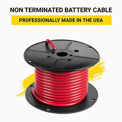 Spartan Power Battery Cable, 100% Pure Copper Wire, Automotive, Inverter, MPPT, Car Audio Speaker Amp Stereo, RV Trailer, Made in USA - size: 10 Feet Red, style: 1/0 AWG