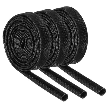 MECCANIXITY 3Pcs Wire Insulation Braid Fire Sleeve,3.28Ft-4mm ID Black, High Temp Silicone Coated Fiberglass Sleeving for Automotive Hose Lines Electrical Wiring - color: Black, size: 3.28Ft-4mm