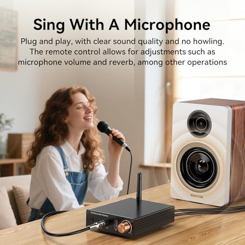 Bluetooth 6.0 Receiver, Bluetooth Audio Adapter with 3.5mm AUX RCA Cable, Wireless Audio Receive Old Stereo/Home Speakers/Wired Headphones/Home Audio Music Streaming Stereo System - color: Black