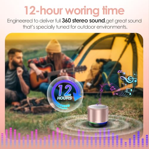 Portable Bluetooth Speaker, Mini Speakers, Wireless, RGB Ligths - color: Pink