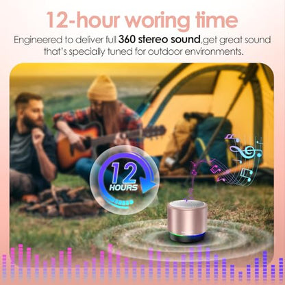 Portable Bluetooth Speaker, Mini Speakers, Wireless, RGB Ligths - color: Pink