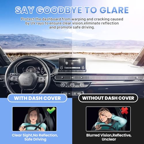 Sunsdrew Civic Dash Cover for 2022-2026 Honda Civic Dashboard Cover Mat - size: 22-26 Civic Dash Cover