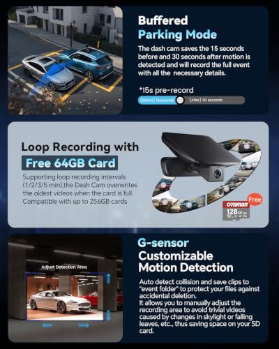 OVAMAN Front-Only 4K STARVIS 2 Dash Cam for 2017-2025 Lexus is 200t, is 300/350 AWD F Sport (3rd Gen/XE30), OEM Hidden Camera, WiFi App, Parking Hardwire Kit, 64GB Card