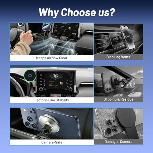Phone Holder for Toyota RAV4 2019-2025 7"/8" Screen, Custom Fit Screen Mount, 15W Wireless Charging, MagSafe Magnetic Phone Holder for iPhone & Android, 360° Adjustable Hands-Free Navigation Stand - size: Toyota RAV4 | 2019-2025