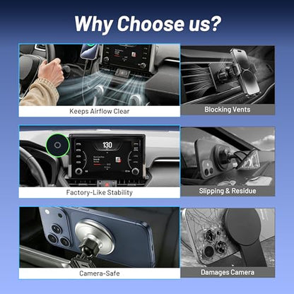 Phone Holder for Toyota RAV4 2019-2025 7"/8" Screen, Custom Fit Screen Mount, 15W Wireless Charging, MagSafe Magnetic Phone Holder for iPhone & Android, 360° Adjustable Hands-Free Navigation Stand - size: Toyota RAV4 | 2019-2025
