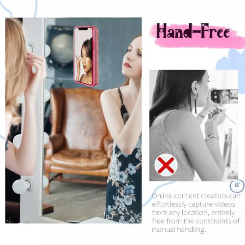 LvShuLiangPin Anteel 2 Pack Silicone Suction Phone Case Mount, Silicon Adhesive Phone Grip for Smartphones, Hands-Free Mirror Shower Phone Holder for Selfies, Tiktok Videos (Rose) - color: Rose
