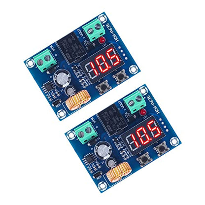 2 PCS Digital Low Voltage Protector, ICSTATION DC 12-36V 20A Low Voltage Cutoff Disconnect Switch Over-Discharge Protection Module for Lead Acid Lithium Battery Solar Panel Lighting System