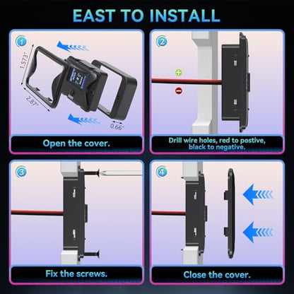 4PCS 108W 4 Ports 12V RV USB Outlet Switch Panel Wall Surface Mount - color: Black, size: 4P