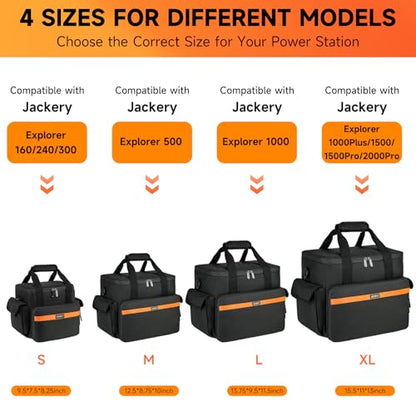 Carrying Case Fits for Jackery 1000 v2/500 v2/BLUETTI Elite 30 V2/100 V2 - size: Medium(Fits 500W)