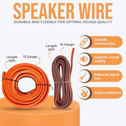 Elite Audio 4 Gauge Dual Amplifier Wiring Kit, 2000W CCA Amp Install Kit for 2 Amplifiers – EA-PRMK4 - size: 4 Gauge (Dual Amp)