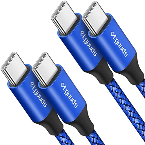 etguuds USB C to USB C Cable 6.6ft, 2-Pack 60W C to C Cable Fast Charging - color: Blue, size: 6.6ft
