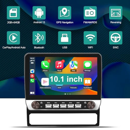 Android 13 Car Radio for Toyota Tacoma (2005-2015) - size: 10.1" 2GB RAM 64GB ROM