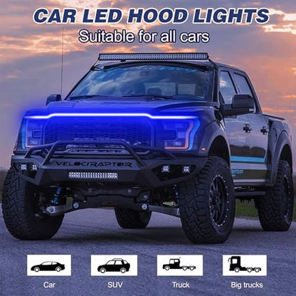 Car LED Hood Light Strip for Cars, SUVs, Trucks, Blue, 70 Inch - color: Blue, size: 70 Inches